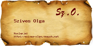 Szives Olga névjegykártya